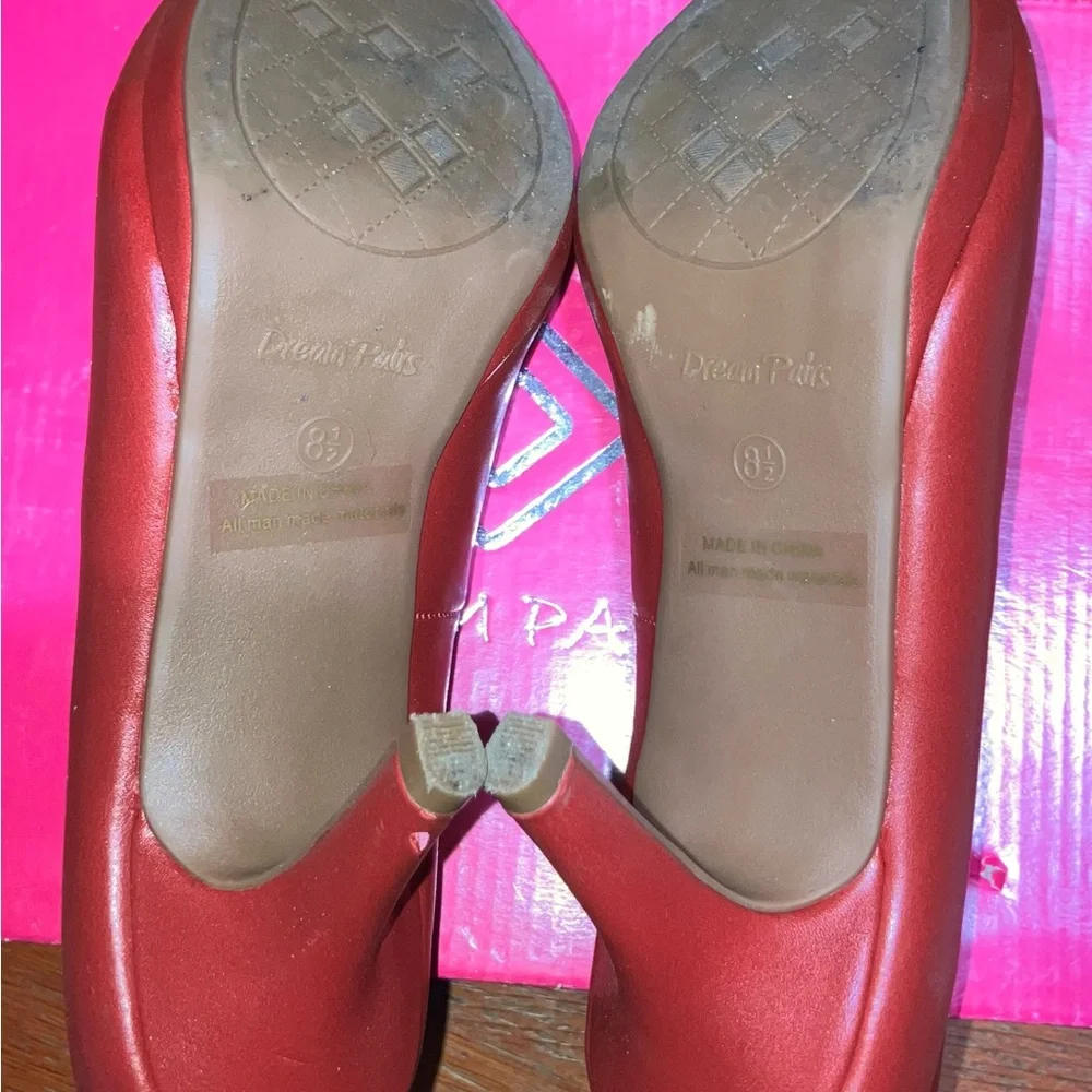 EUC Dream Pairs Open Toe Red Pumps City-OT  3.5” Heel size 8.5 worn once w/box - Picture 9 of 10